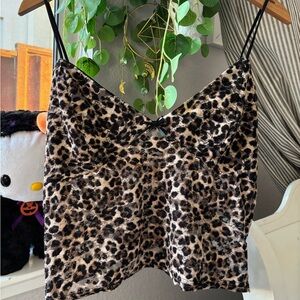 leopard print lace top